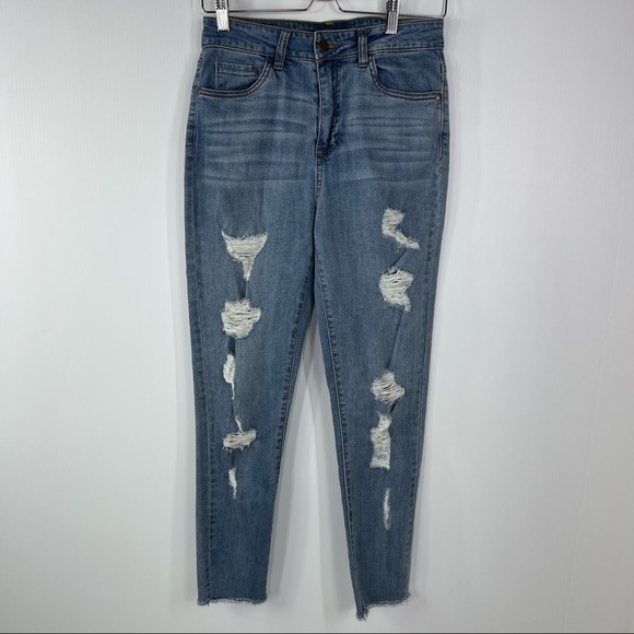 Dollhouse Distressed Christina High Rise Skinny Jeans - Picture 1 of 11